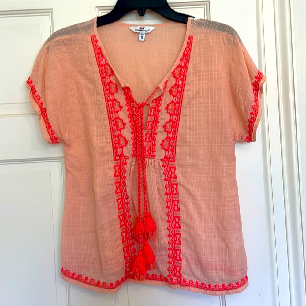 Women’s XXS (runs big) Vineyard Vines short sleeve casual linen shirt